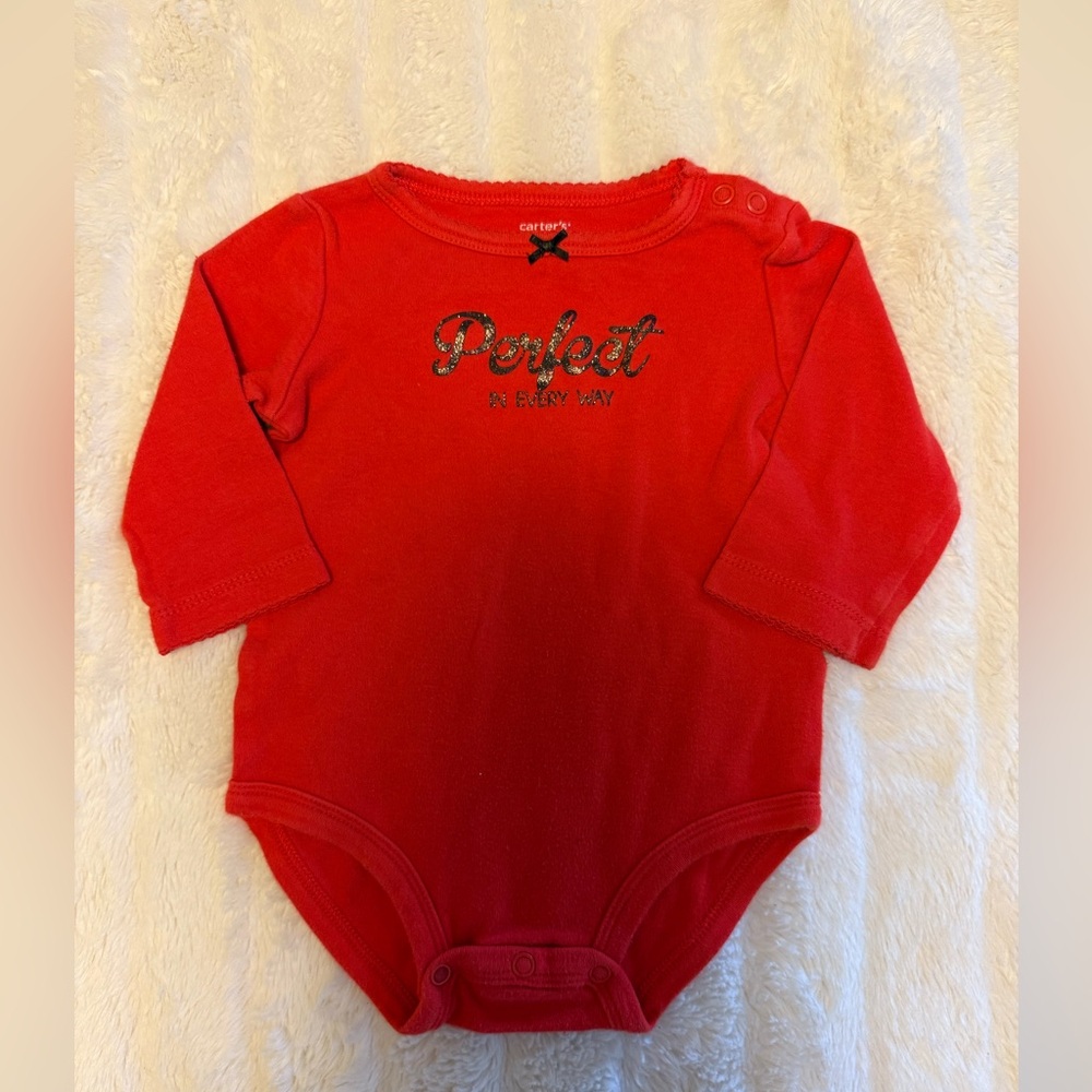 Carter's Red Long Sleeve One Piece